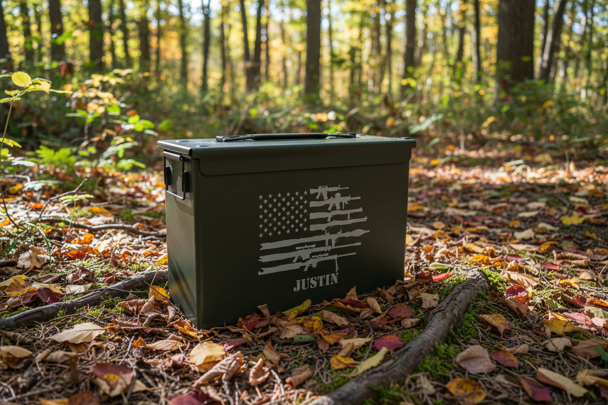 Personalized .50 Cal Ammo Can Whiskey Gift Box