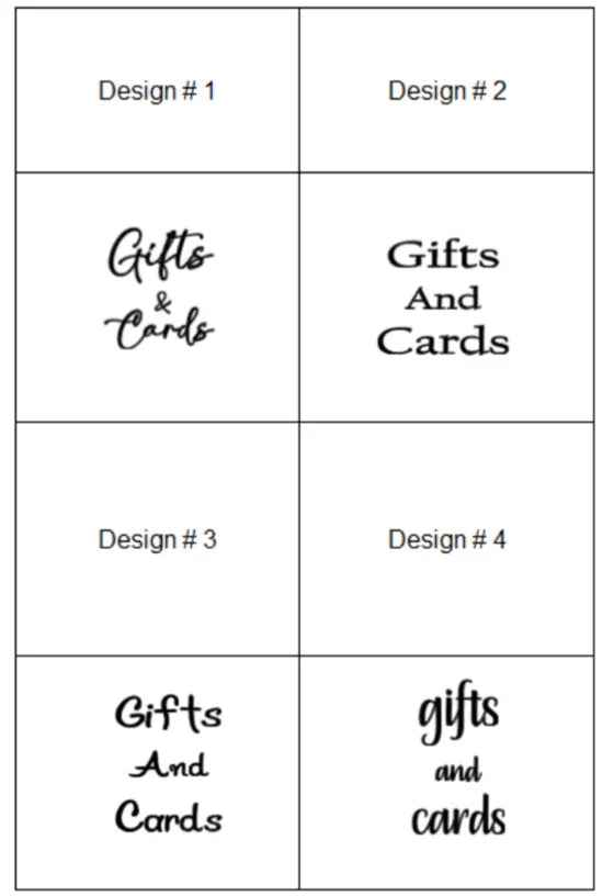 Elegant Acrylic Gifts & Cards Table Sign