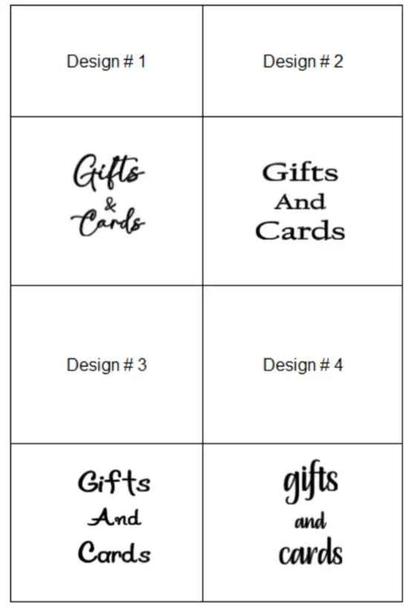 Elegant Acrylic Gifts & Cards Table Sign