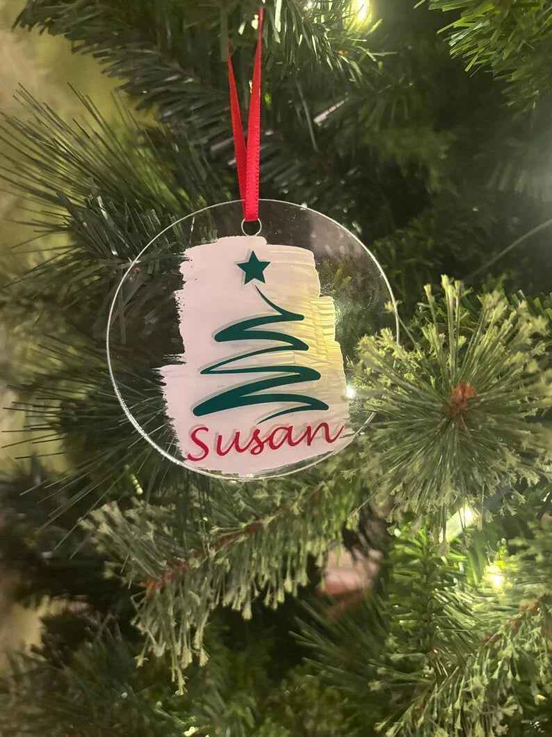 Personalized Painted Acrylic Christmas Ornament