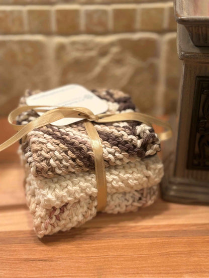 Handmade Cotton Cloths - The Espresso Swirl Trio