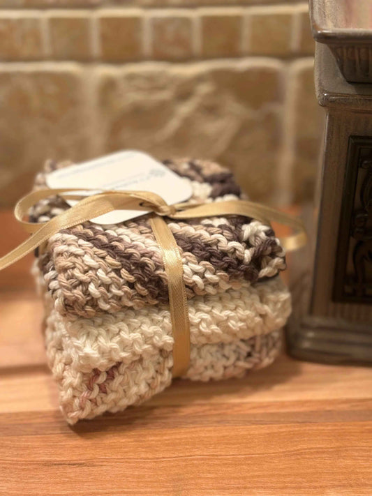 Handmade Cotton Cloths - The Espresso Swirl Trio