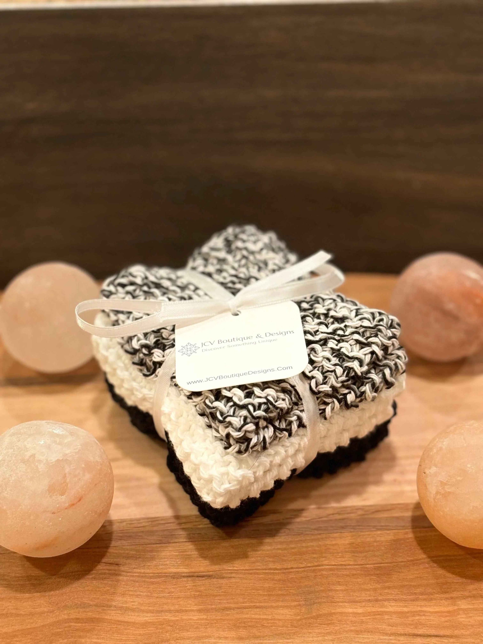 Handmade Cotton Cloths - The Onyx & White Trio
