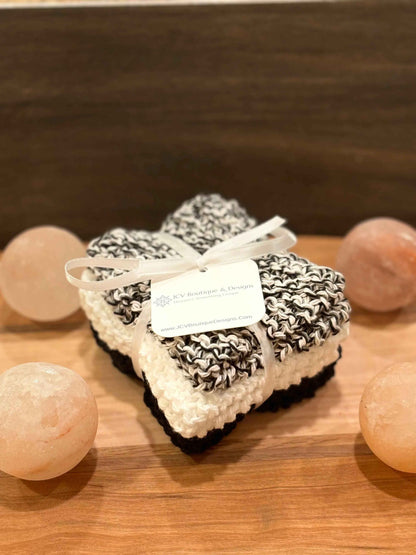 Handmade Cotton Cloths - The Onyx & White Trio
