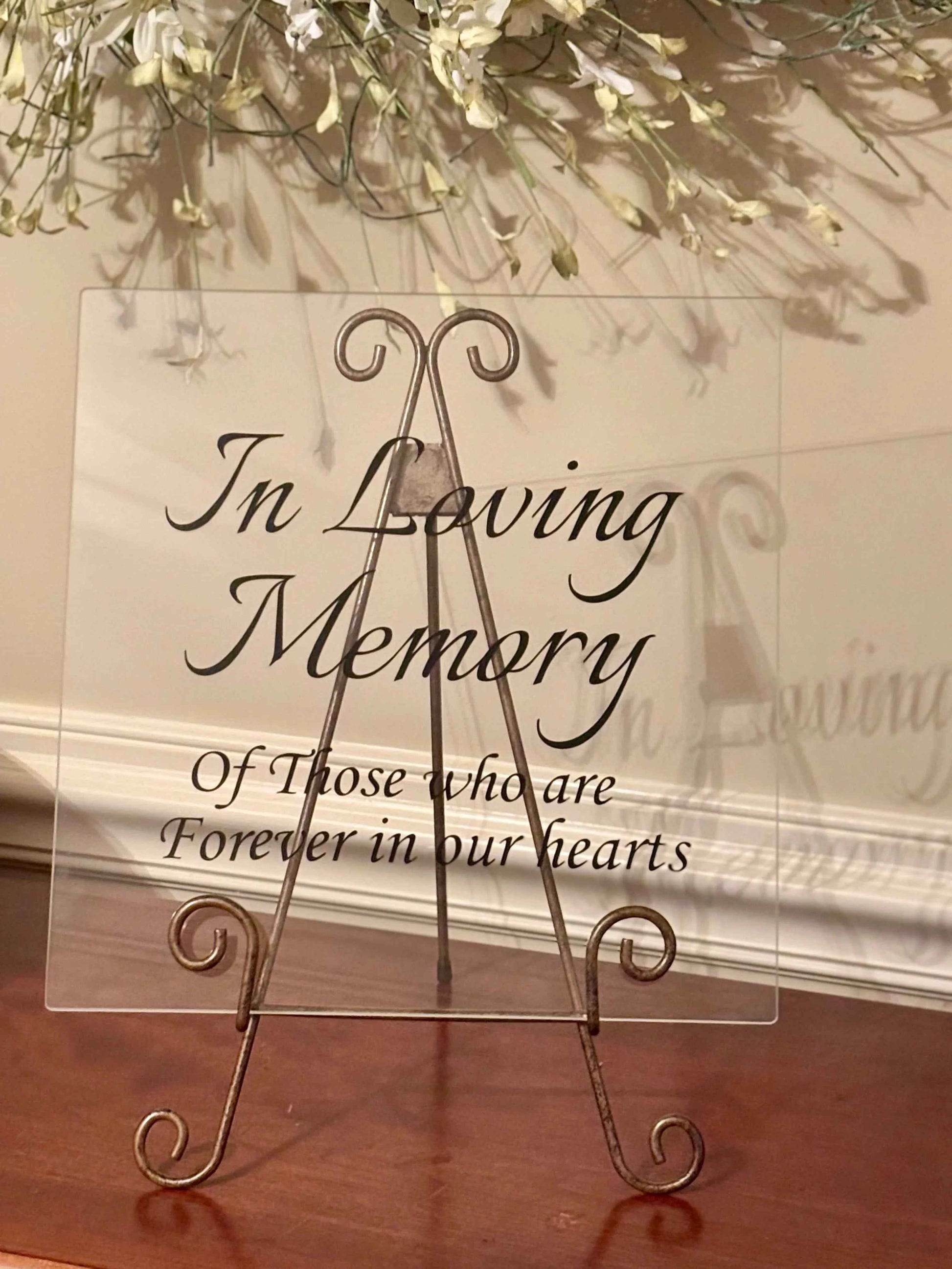 Acrylic Wedding Memorial Sign - Modern Script Remembrance Display