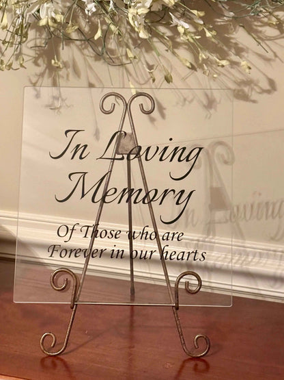 Acrylic Wedding Memorial Sign - Modern Script Remembrance Display