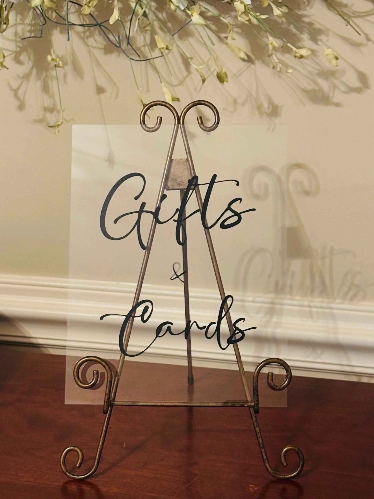 Elegant Acrylic Gifts & Cards Table Sign
