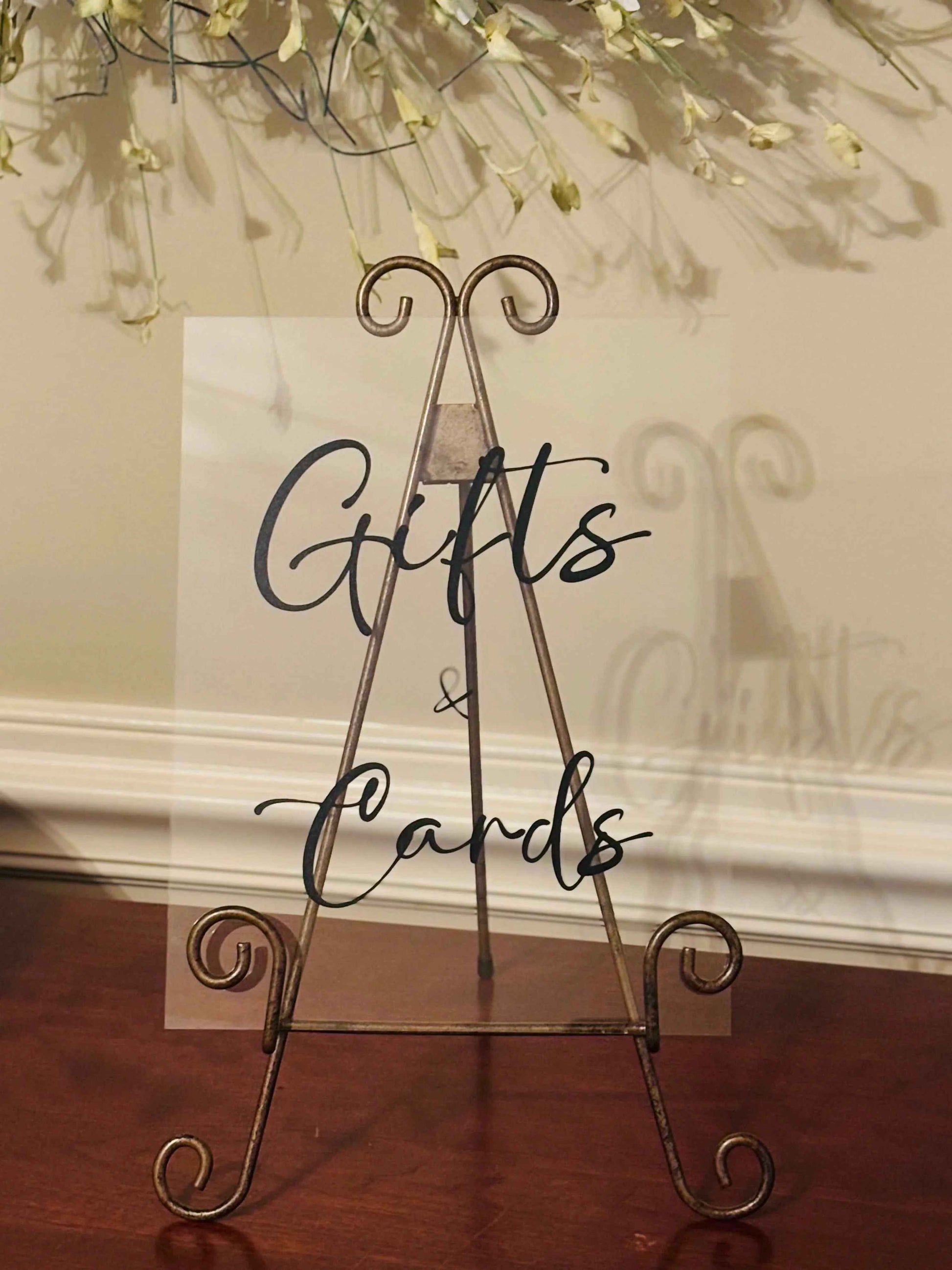 Elegant Acrylic Gifts & Cards Table Sign