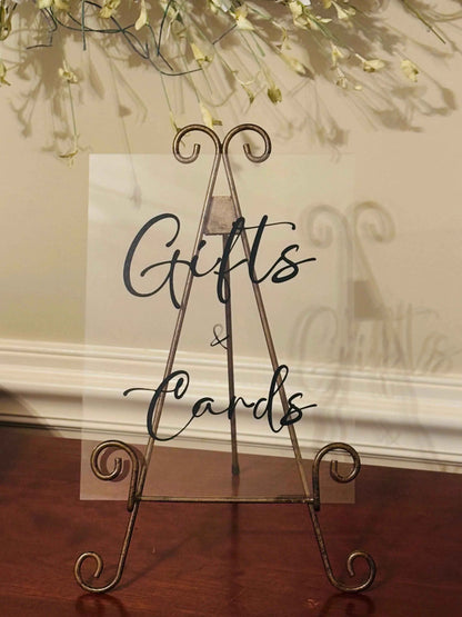 Elegant Acrylic Gifts & Cards Table Sign