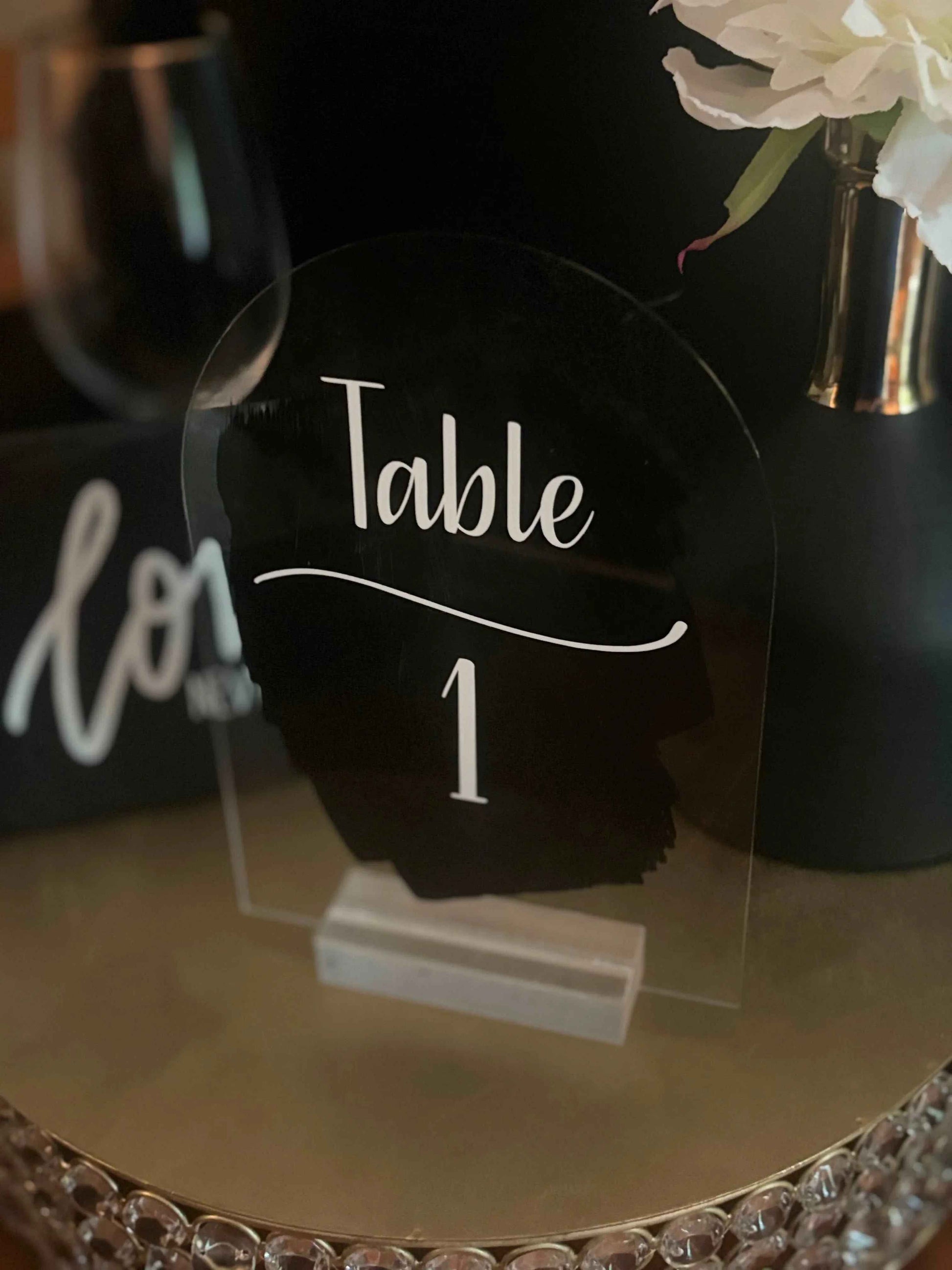 Wedding Table Number Signs