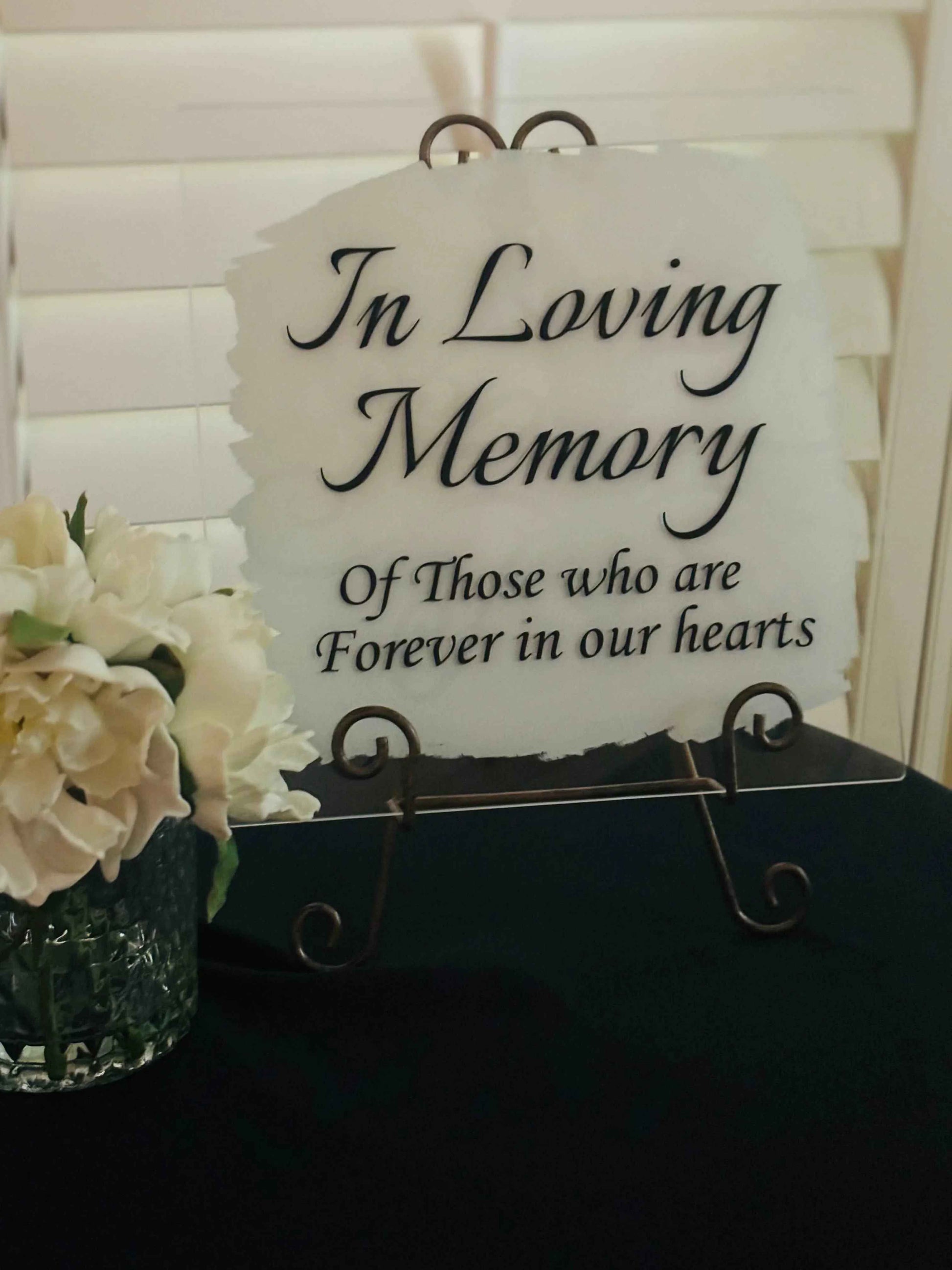 Acrylic Wedding Memorial Sign - Modern Script Remembrance Display