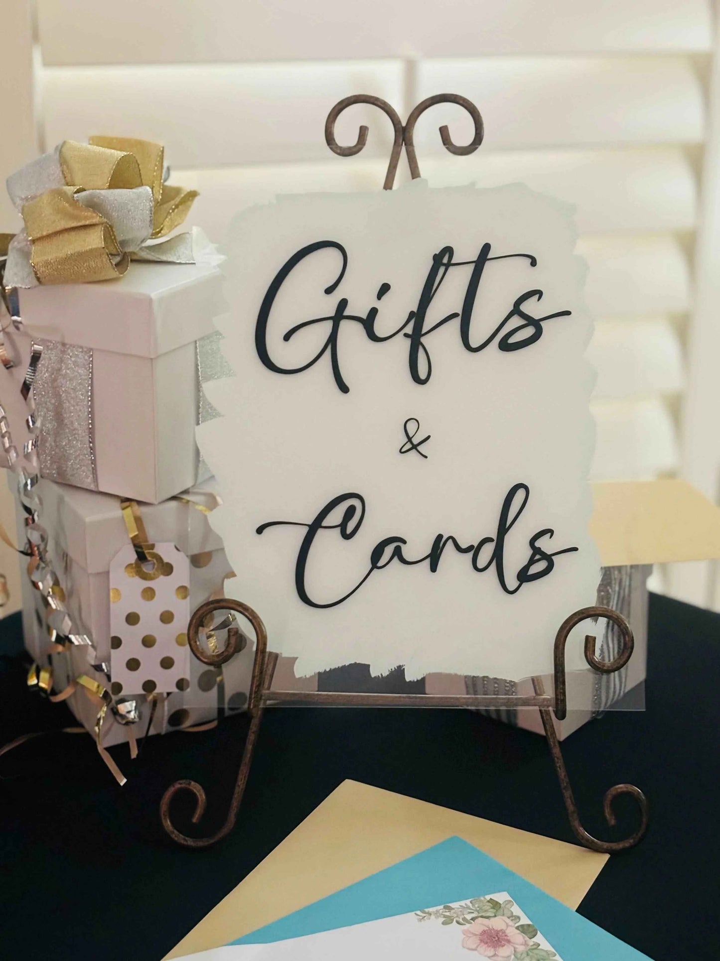 Elegant Acrylic Gifts & Cards Table Sign