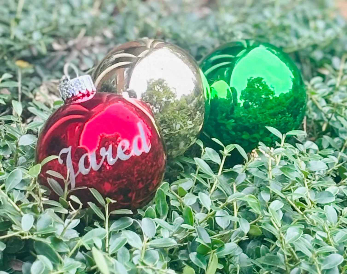 Laser Engraved Glass Christmas Ornaments Balls