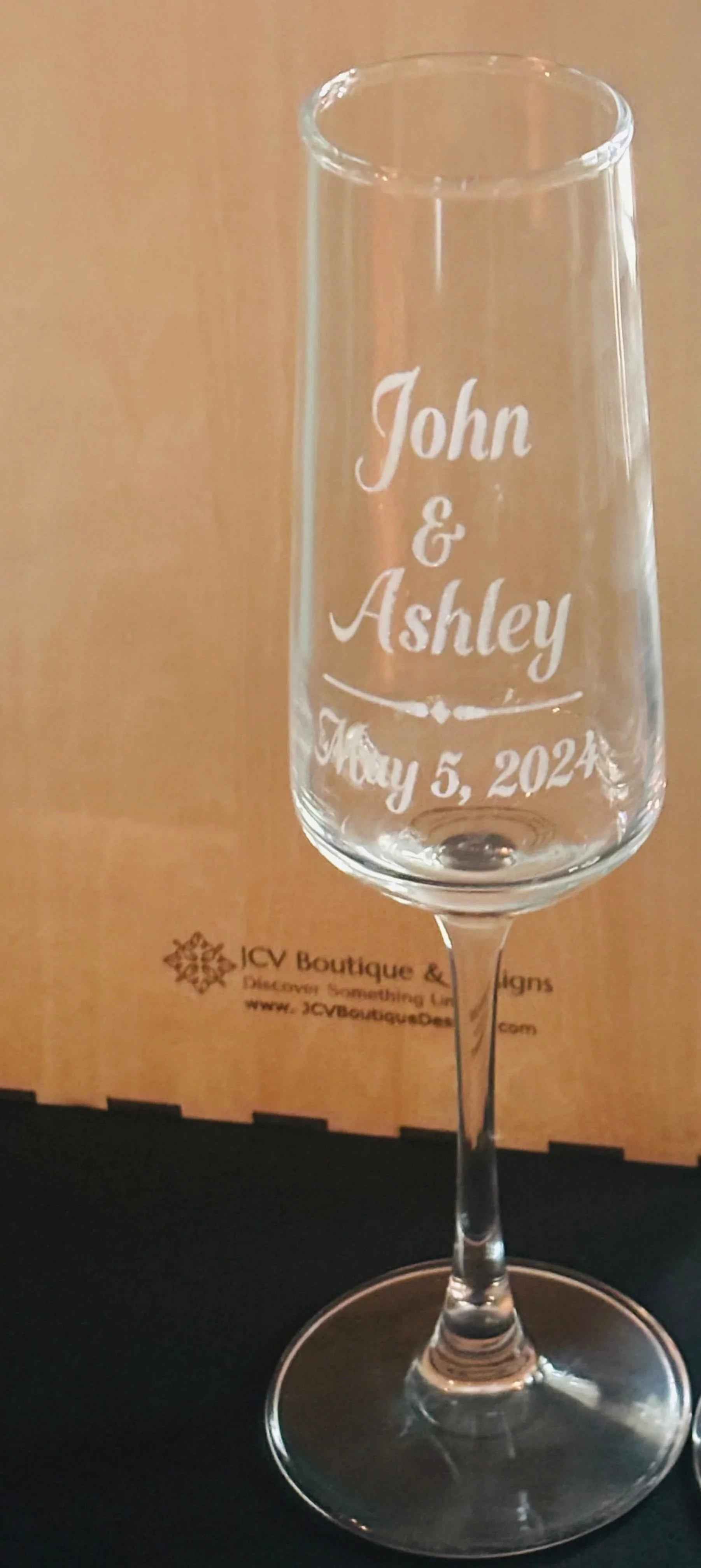 Engraved Champagne Flute Glasses