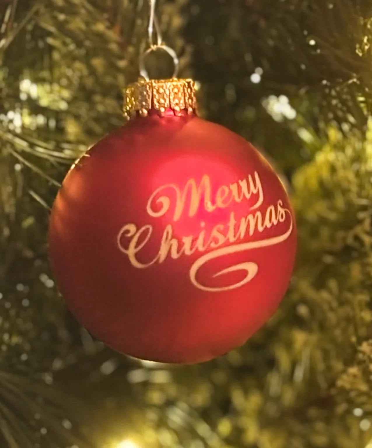 Glass Merry Christmas Engraved Ornament