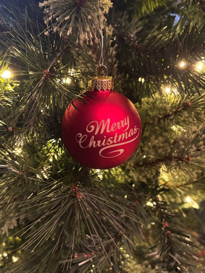 Glass Merry Christmas Engraved Ornament