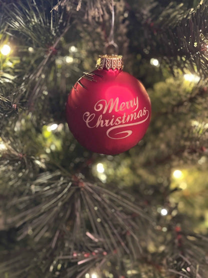 Glass Merry Christmas Engraved Ornament