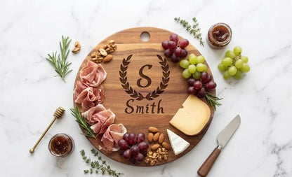 Personalized Acacia Round Board & Sign