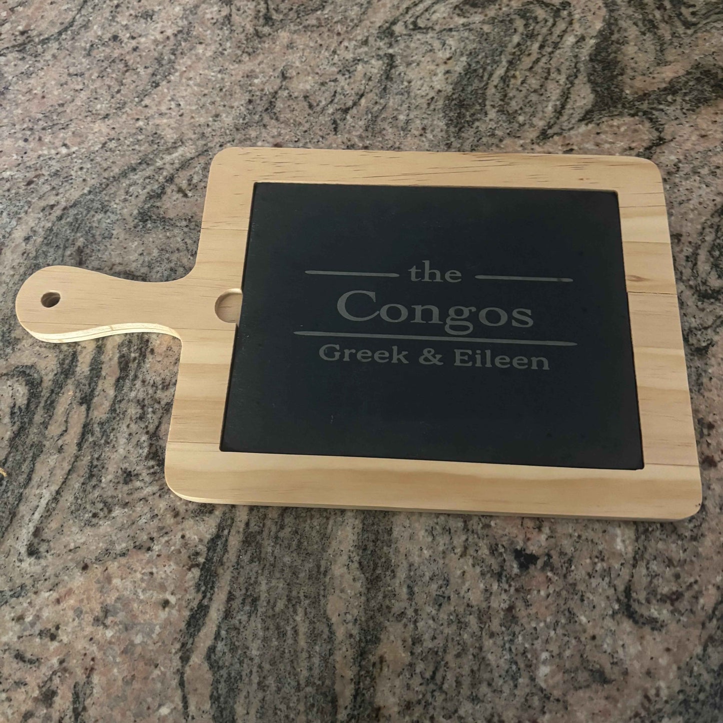 Signature Personalized Wood & Slate Charcuterie Board