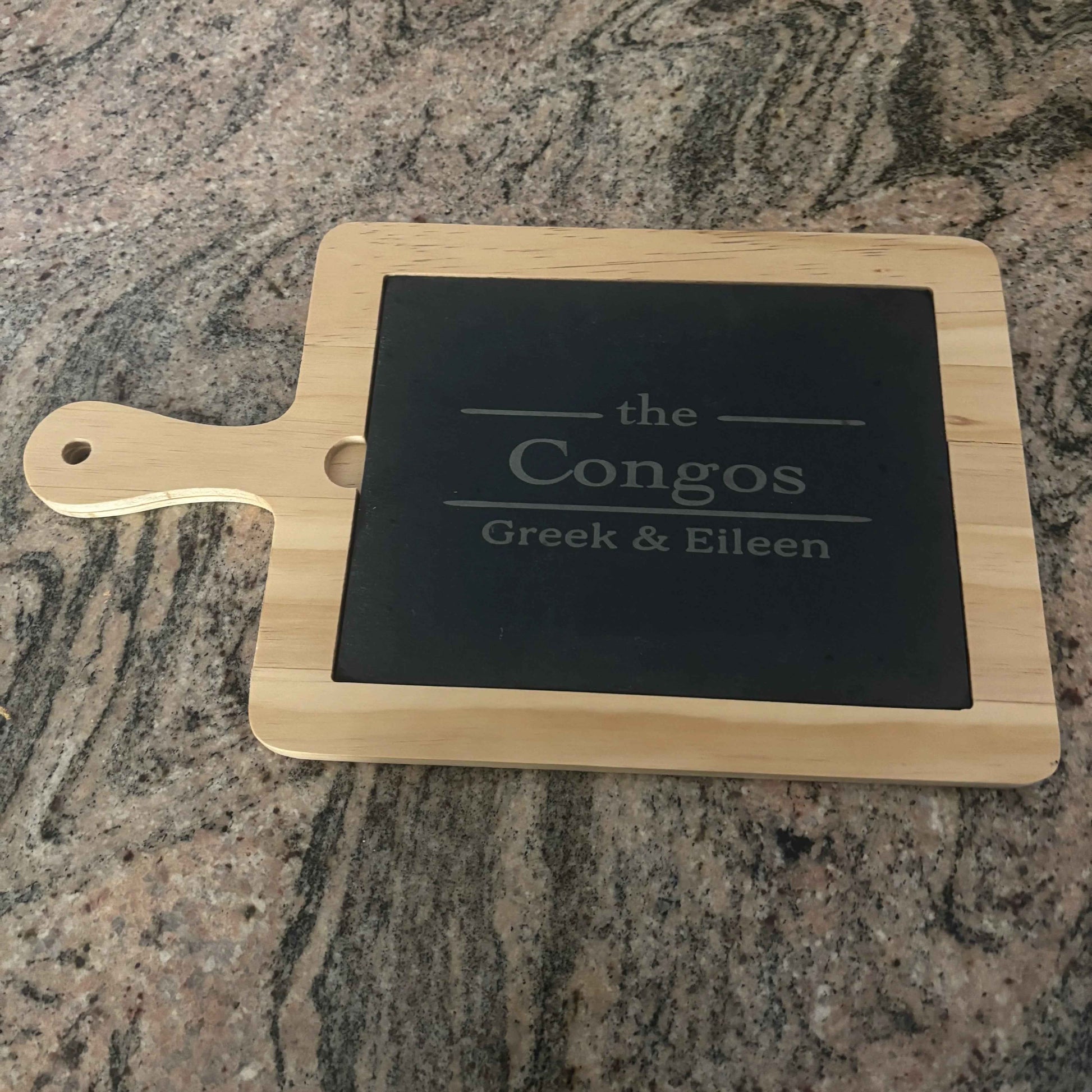 Signature Personalized Wood & Slate Charcuterie Board