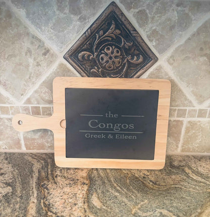 Signature Personalized Wood & Slate Charcuterie Board