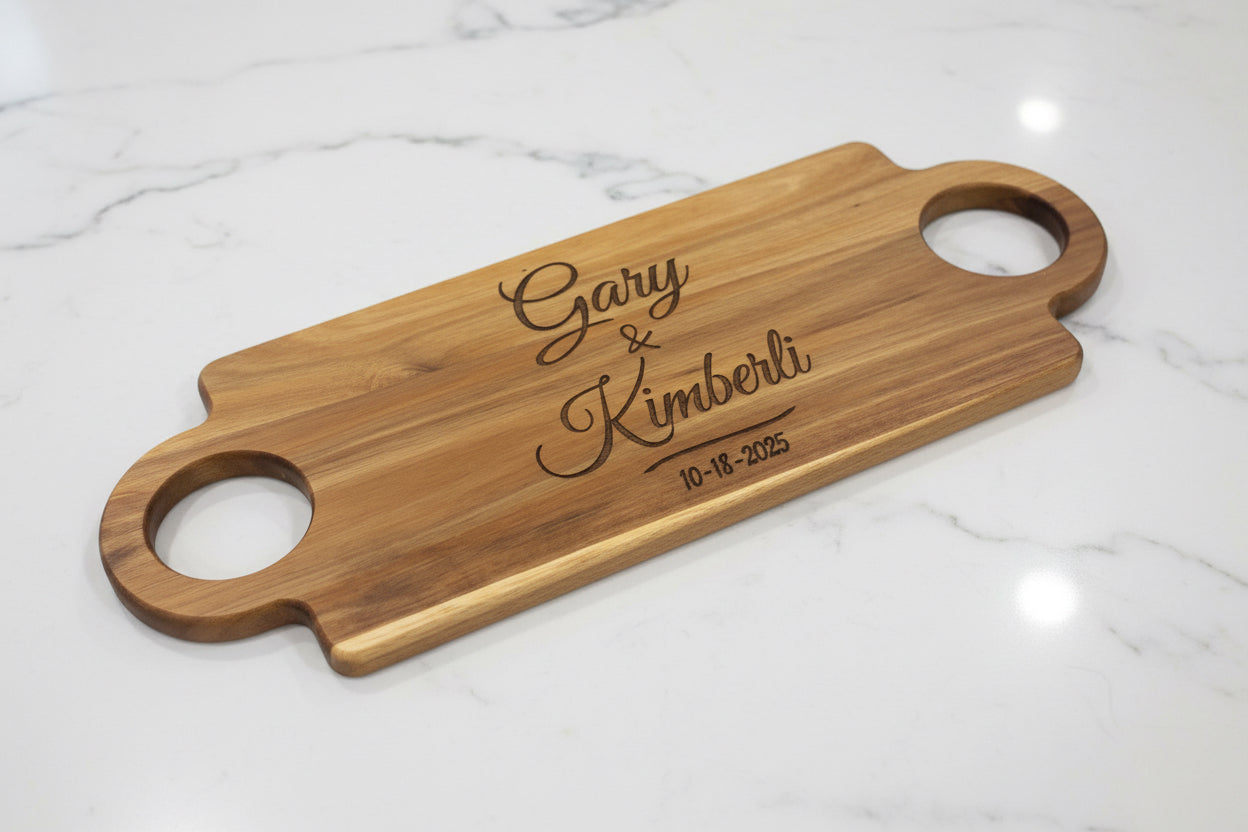 Personalized Laser Engraved Acacia Charcuterie Board