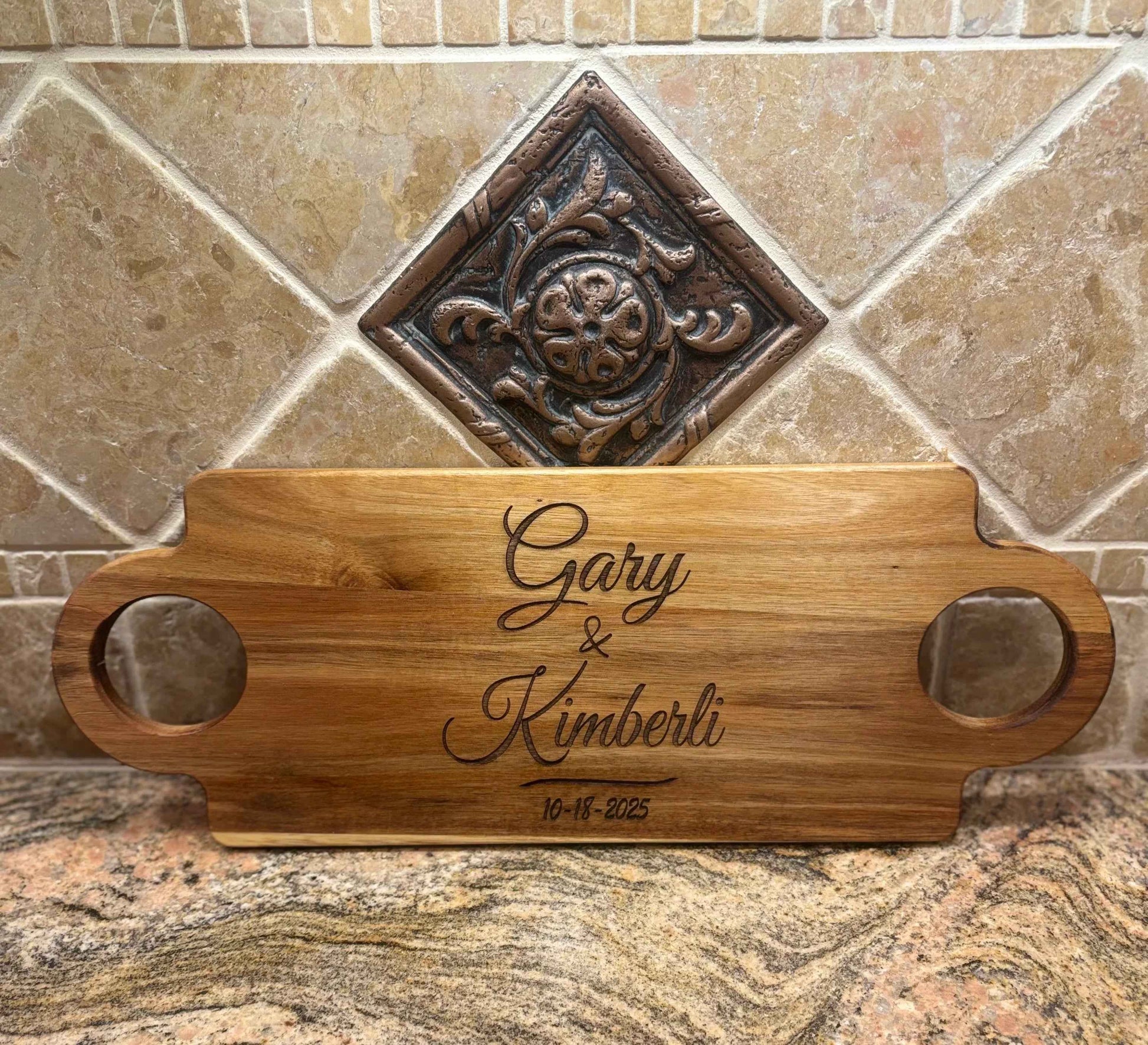 Personalized Laser Engraved Acacia Charcuterie Board