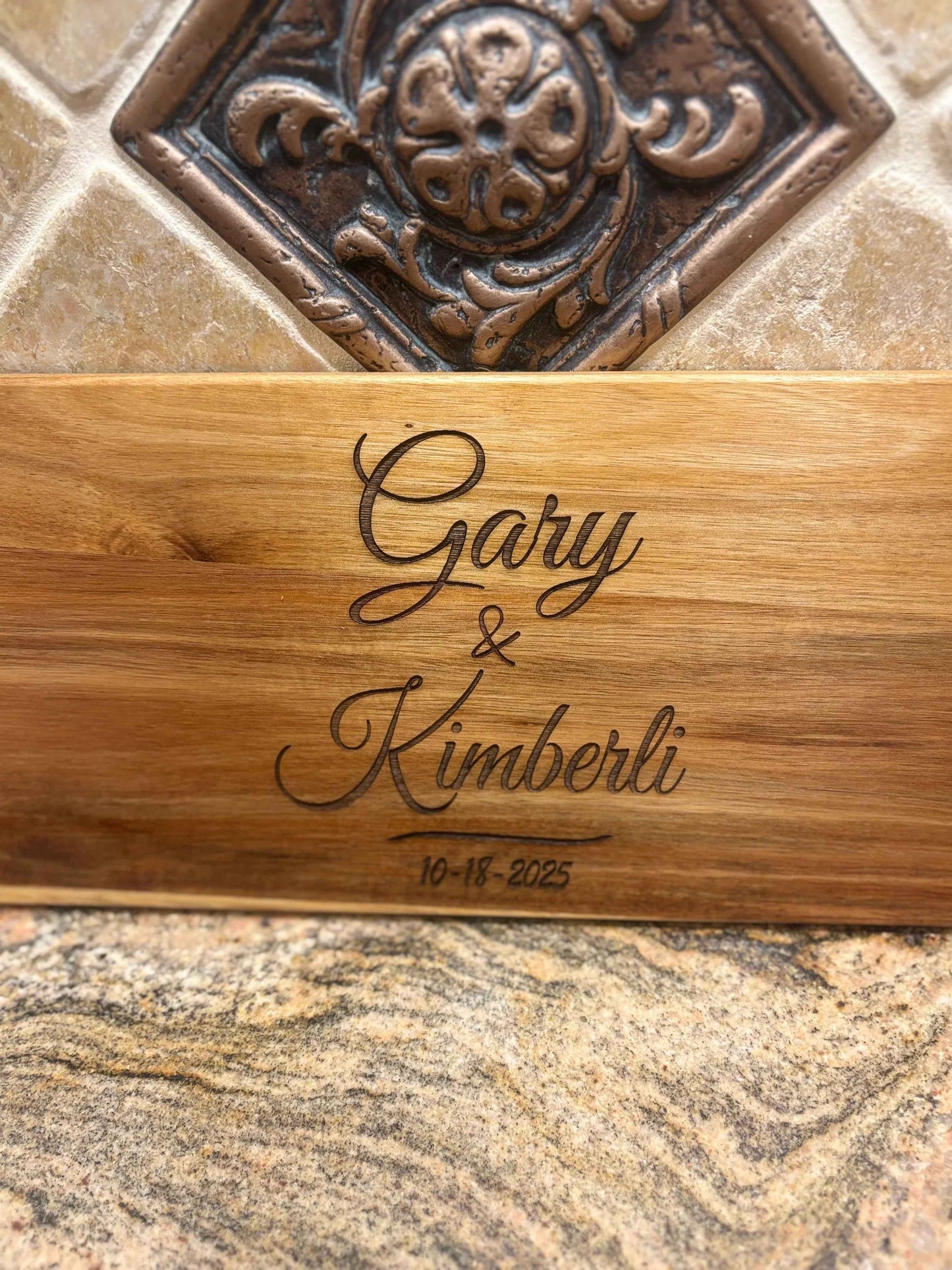 Personalized Laser Engraved Acacia Charcuterie Board