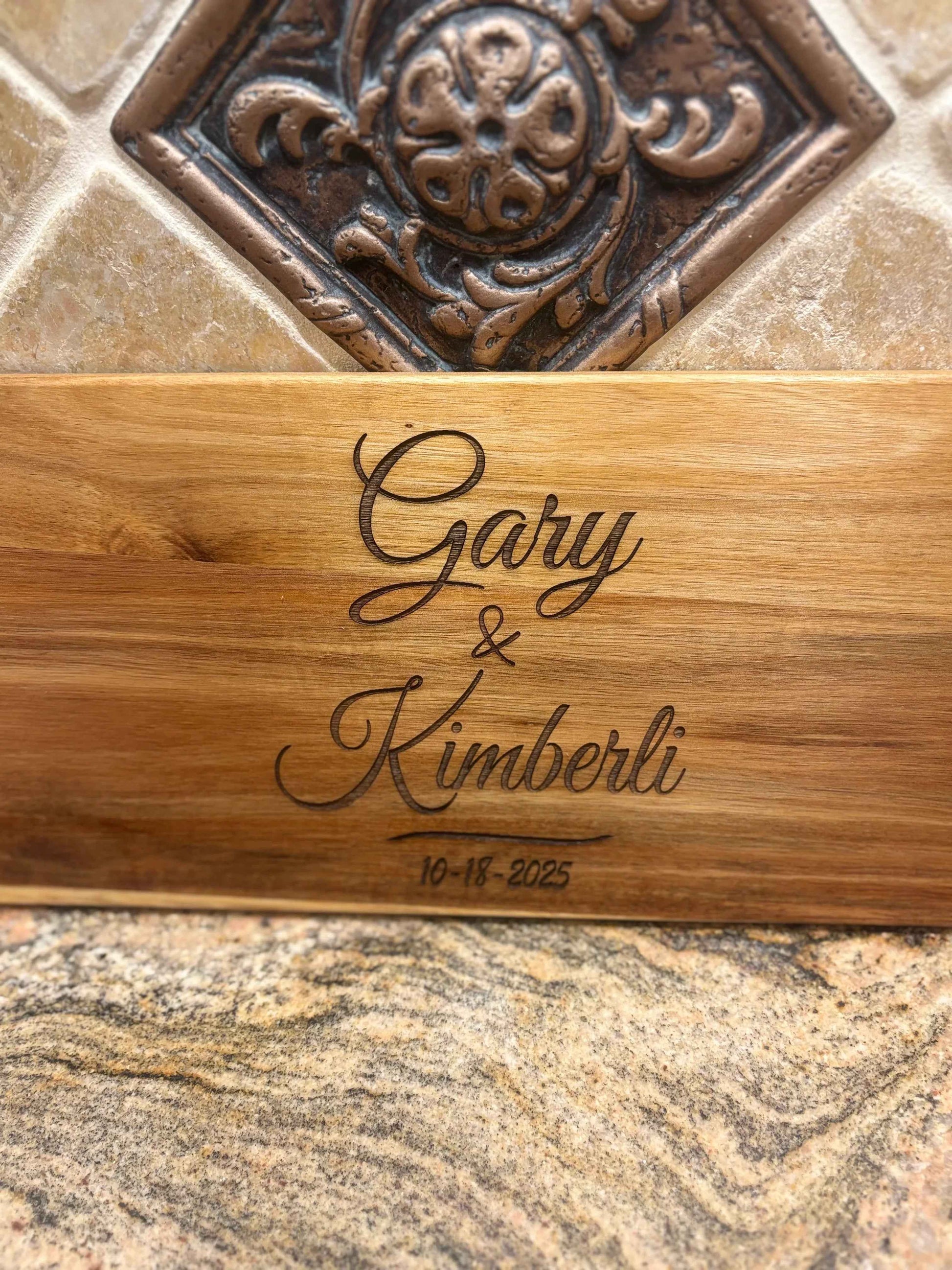 Personalized Laser Engraved Acacia Charcuterie Board