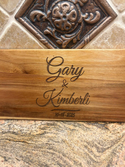 Personalized Laser Engraved Acacia Charcuterie Board
