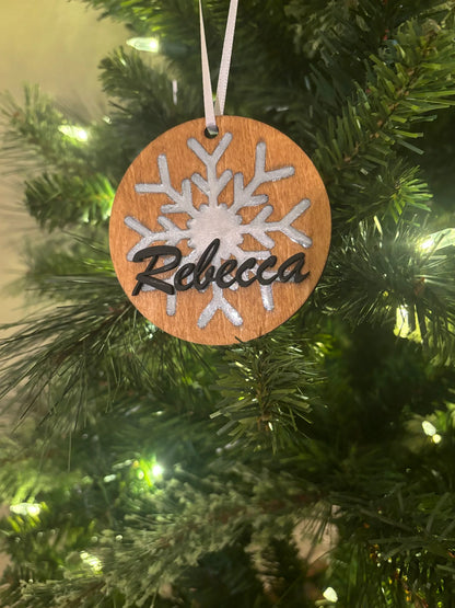 Custom Wooden Resin Christmas Ornament - JCV Boutique & Designs