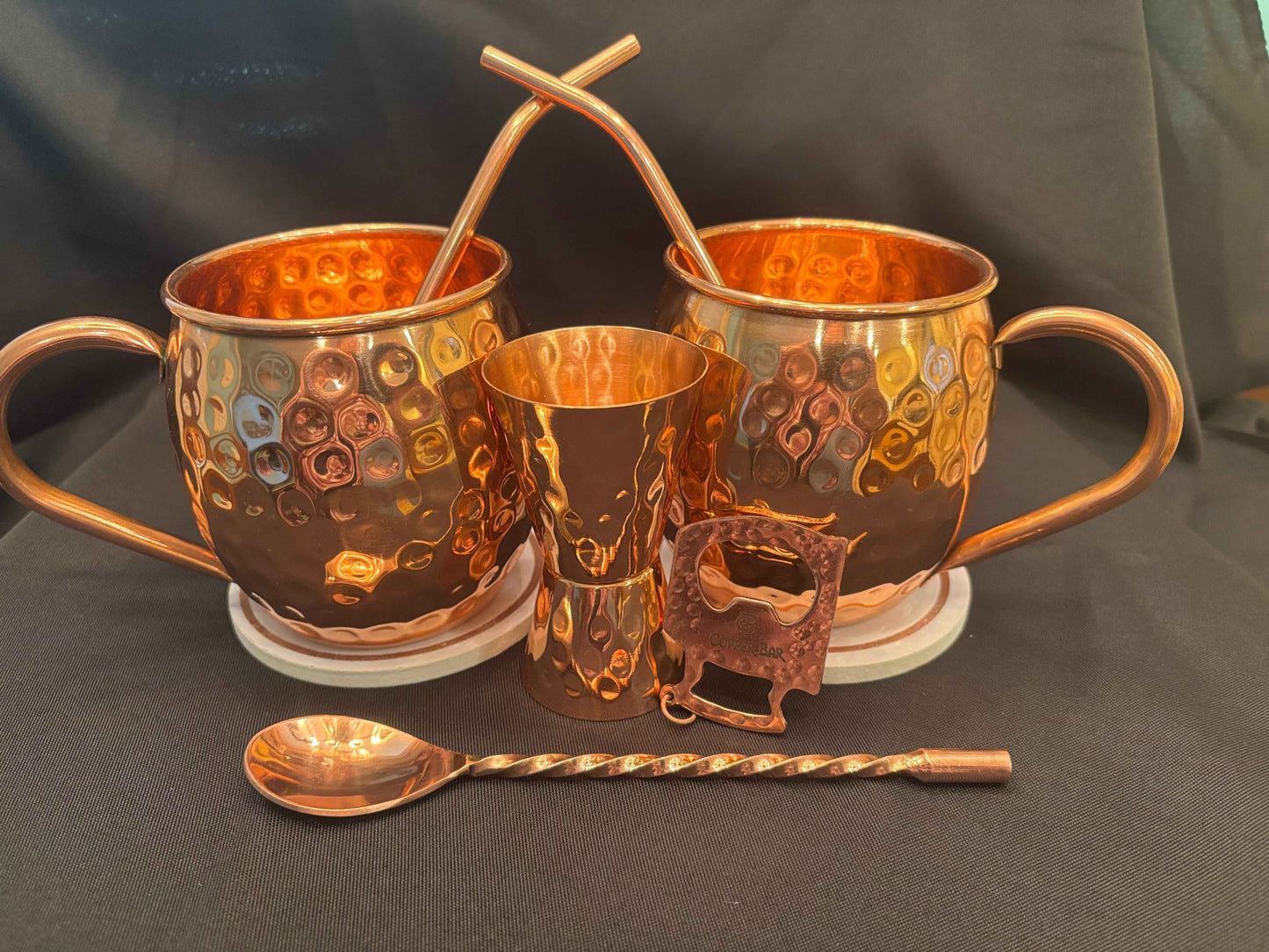 Premium 100 Copper Moscow Mule Cocktail Gift Set