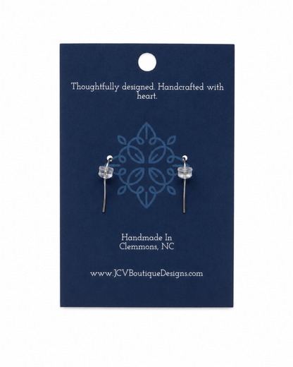 Botanical Wood & Floating Green Vine Acrylic Dangle Earrings