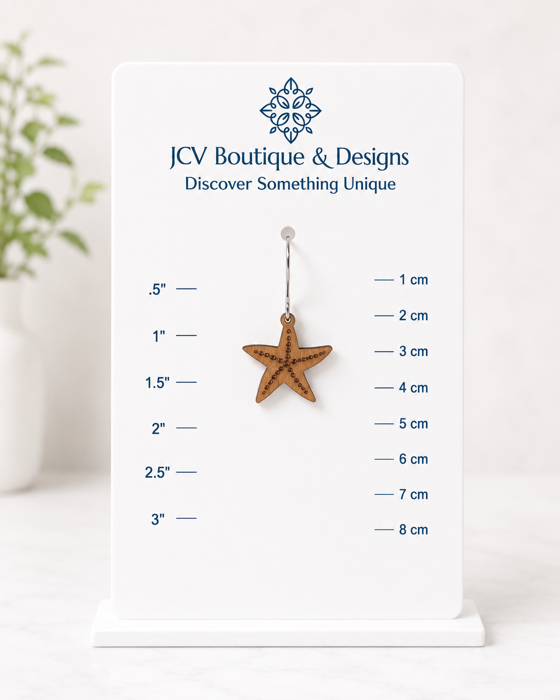 Wooden Starfish Dangle Earrings