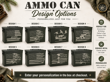 Personalized .50 Cal Ammo Can Whiskey Gift Box