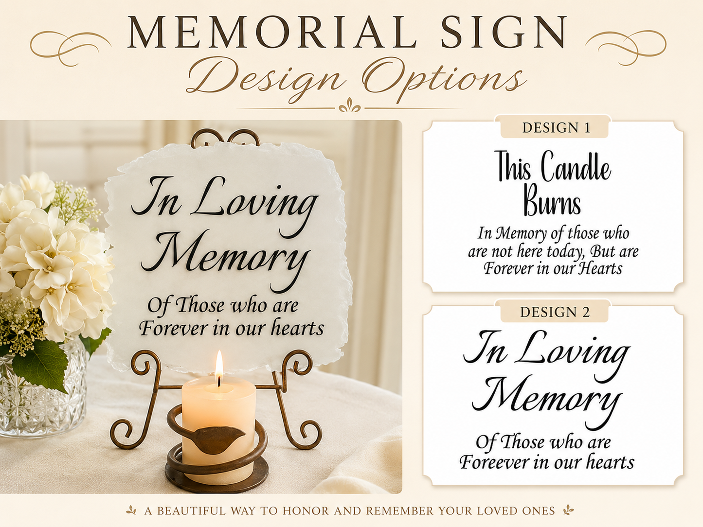 Acrylic Wedding Memorial Sign - Modern Script Remembrance Display