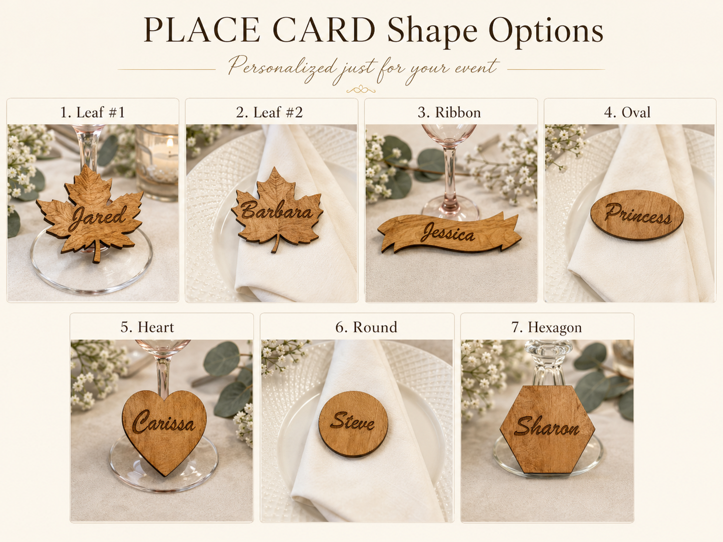 Personalized Wooden Table Place Card