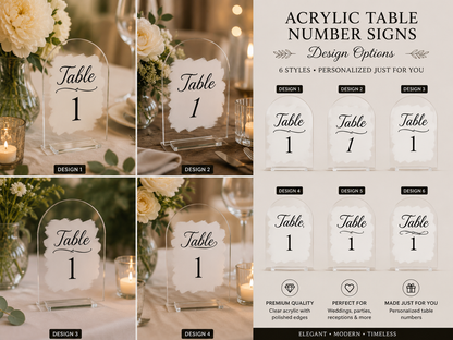 Wedding Table Number Signs