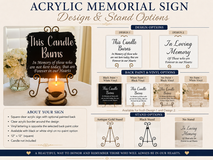 Acrylic Wedding Memorial Sign - Modern Script Remembrance Display
