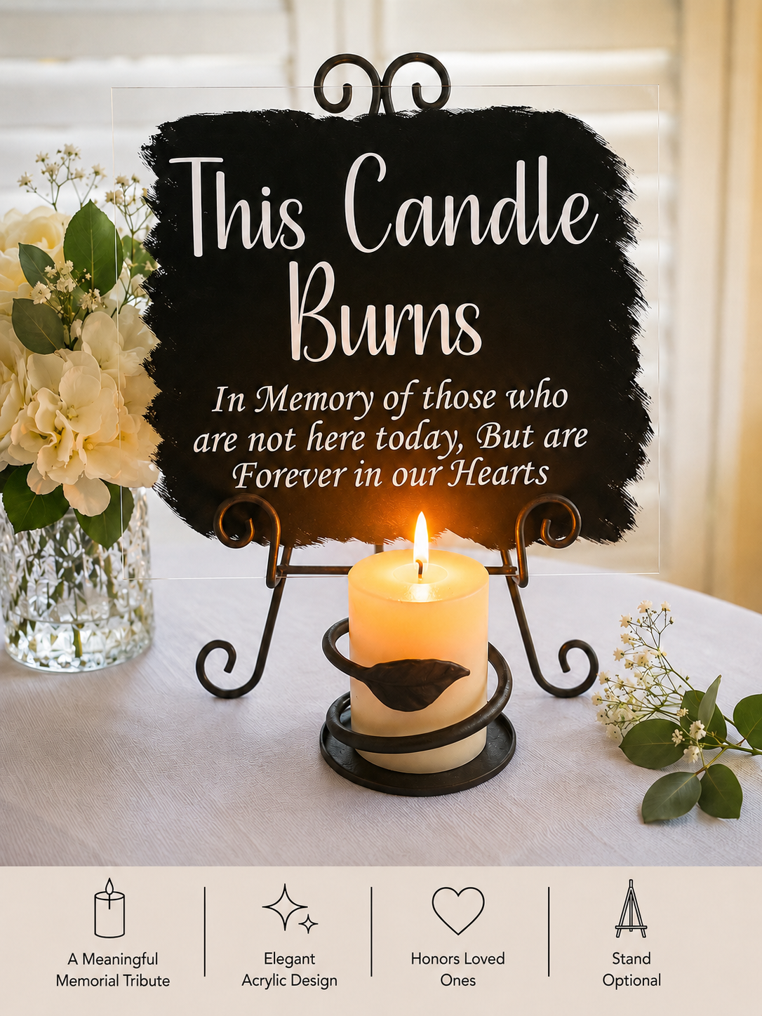 Acrylic Wedding Memorial Sign - Modern Script Remembrance Display