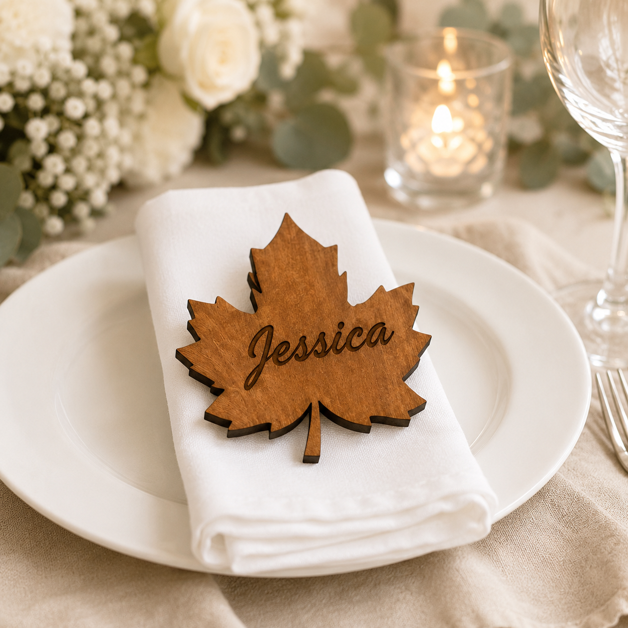 Personalized Wooden Table Place Card