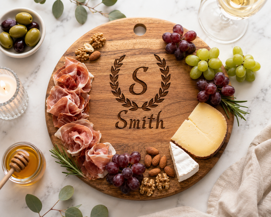 Personalized Acacia Round Board & Sign