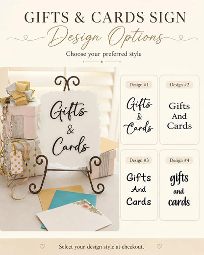 Elegant Acrylic Gifts & Cards Table Sign