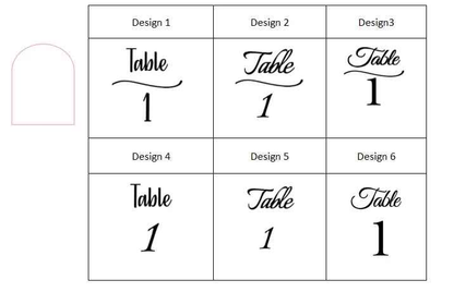 Wedding Table Number Signs